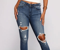 Clara High Rise Destructed Skinny Jeans Sai Feel