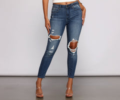 Clara High Rise Destructed Skinny Jeans Sai Feel