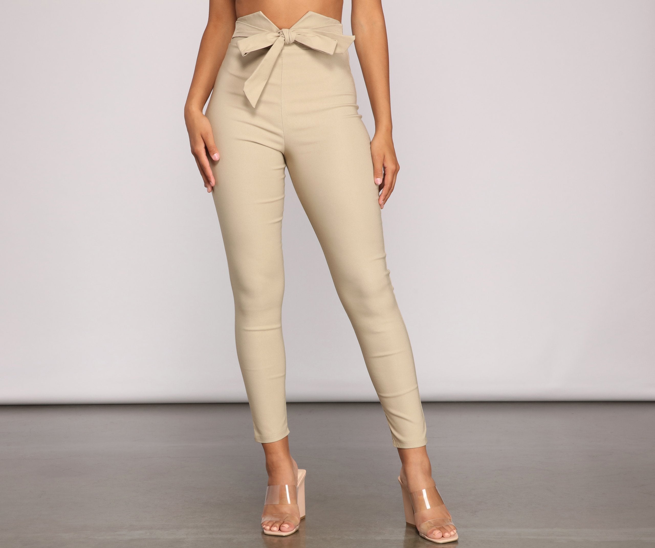 Classic And Chic Tie-Waist Skinny Pants Sai Feel