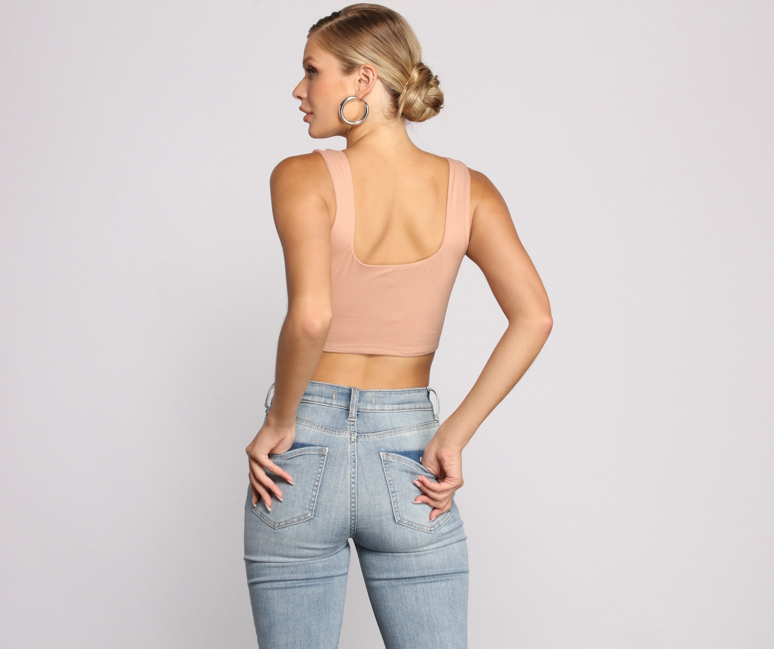 Classic Chic Wide Strap Crop Top Sai Feel