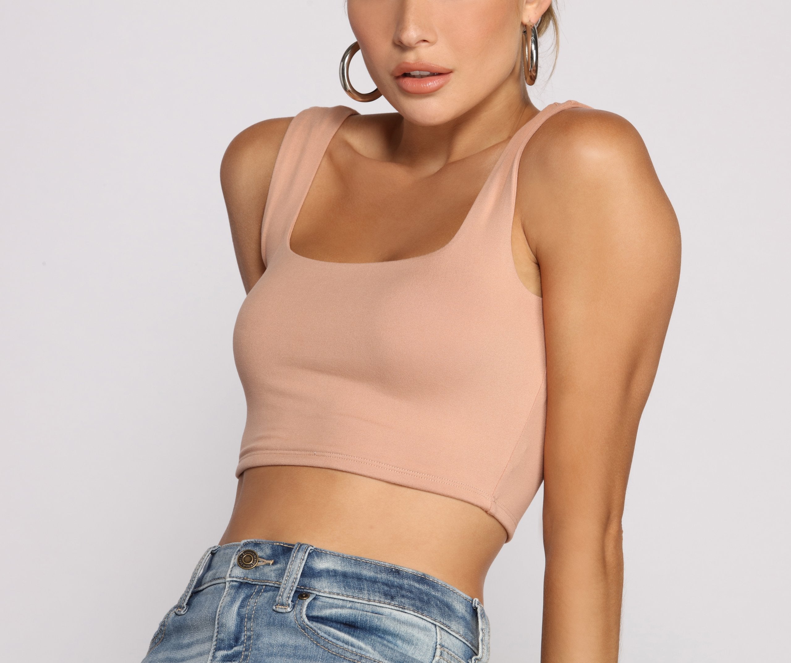 Classic Chic Wide Strap Crop Top Sai Feel