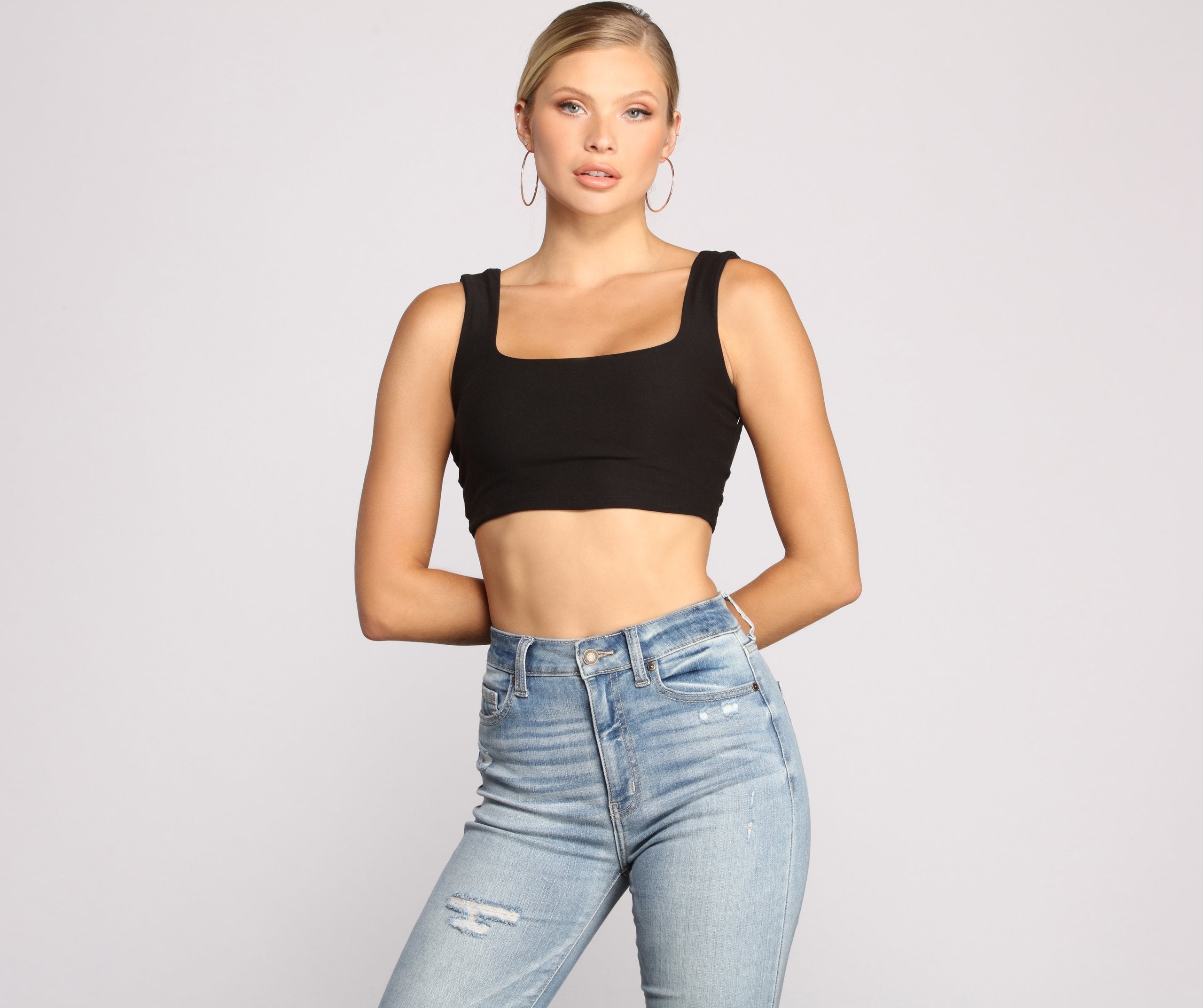 Classic Chic Wide Strap Crop Top Sai Feel