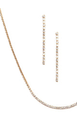 Classic Curved Rhinestone Necklace And Dusters Sai Feel