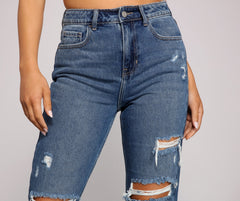 Classic Destructed Straight-Leg Jeans Sai Feel