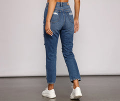 Classic Destructed Straight-Leg Jeans Sai Feel