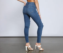 Classic High Rise Super Skinny Destructed Jeans Sai Feel