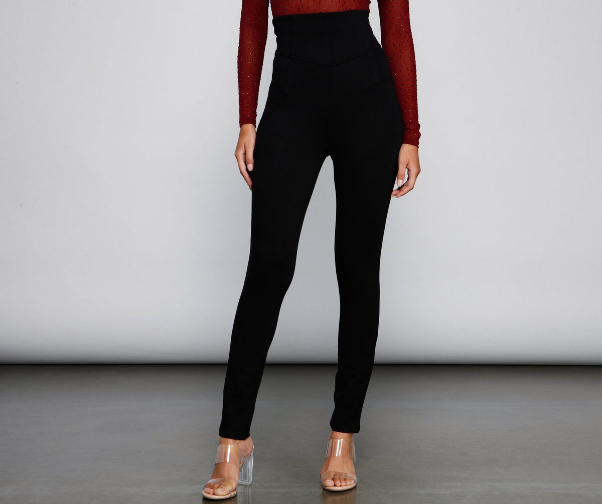 Classic High Waist Ponte Knit Leggings Sai Feel