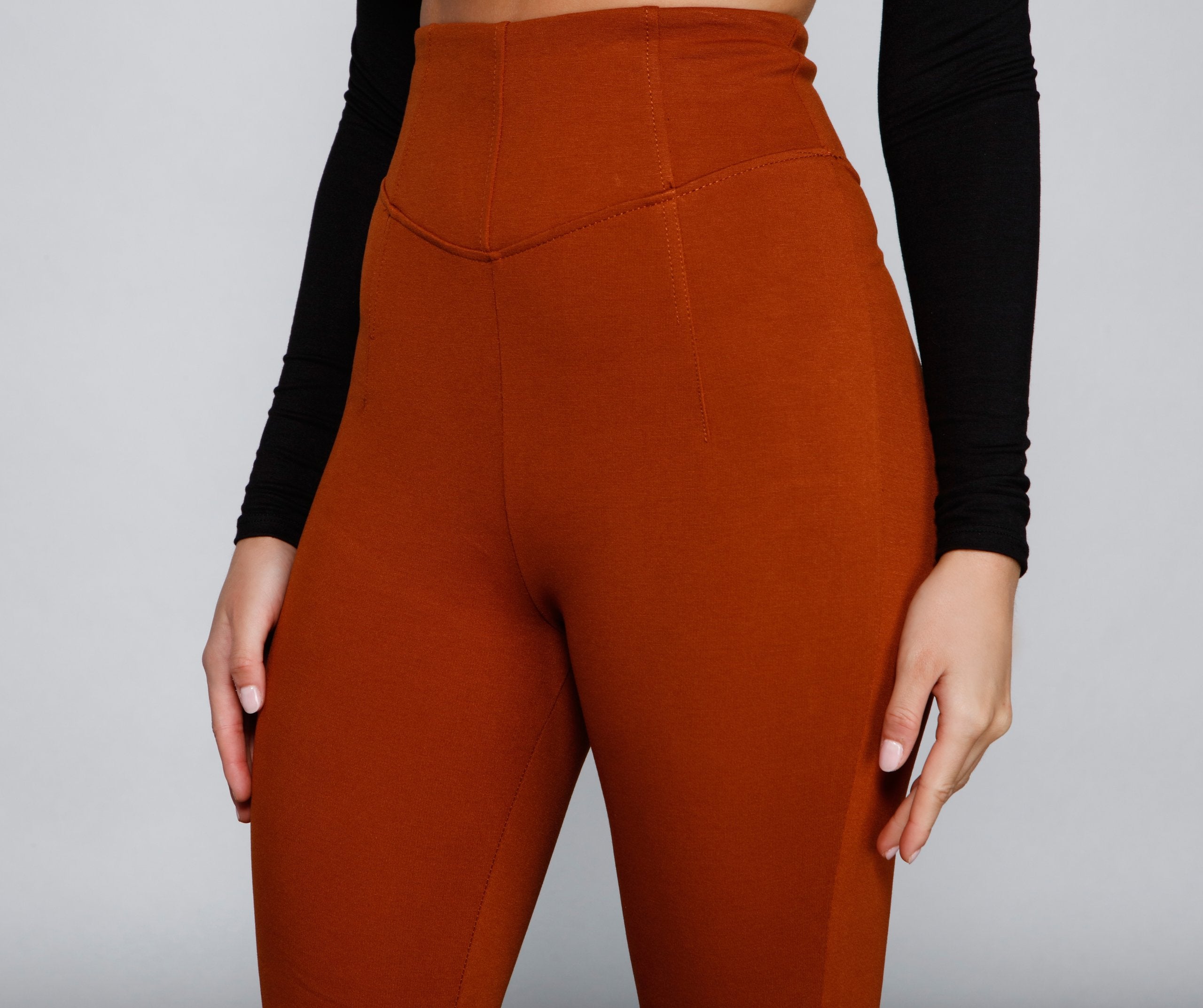 Classic High Waist Ponte Knit Leggings Sai Feel