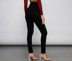 Classic High Waist Ponte Knit Leggings Sai Feel