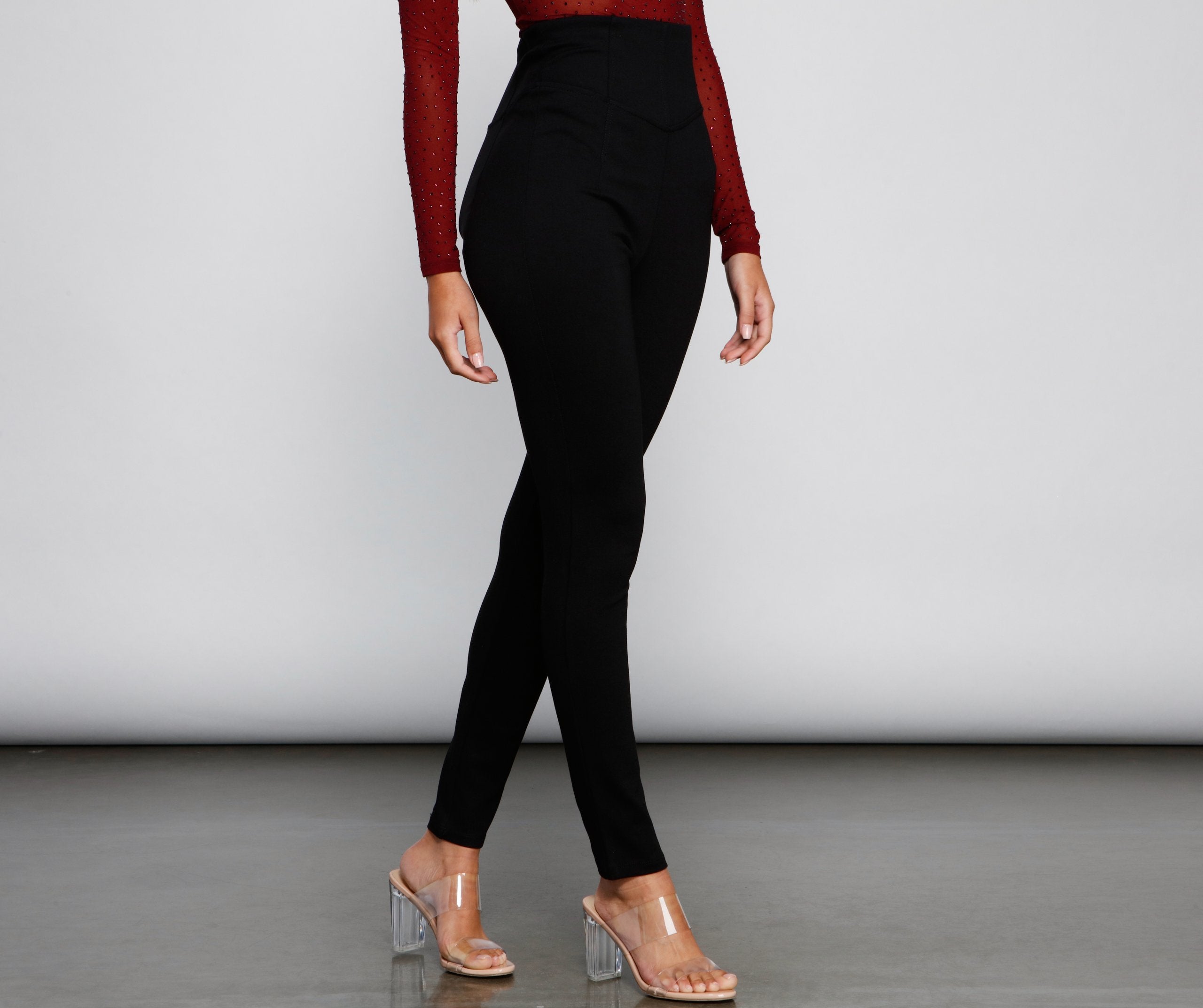 Classic High Waist Ponte Knit Leggings Sai Feel