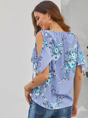 Color Block Shirt Floral Print Top Sai Feel