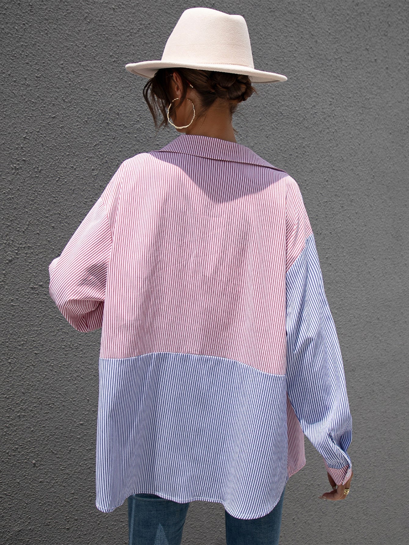 Colorblock Striped Shirt Sai Feel