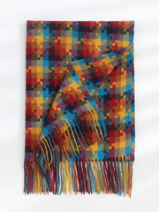Colorful Mosaic Fringe Hem Scarf Sai Feel