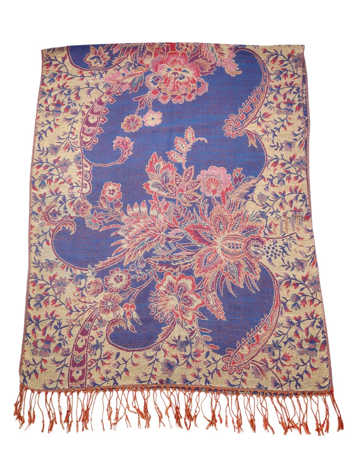 Colorful ethnic style jacquard fringed scarf Sai Feel