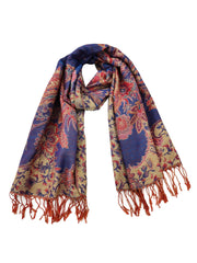 Colorful ethnic style jacquard fringed scarf Sai Feel