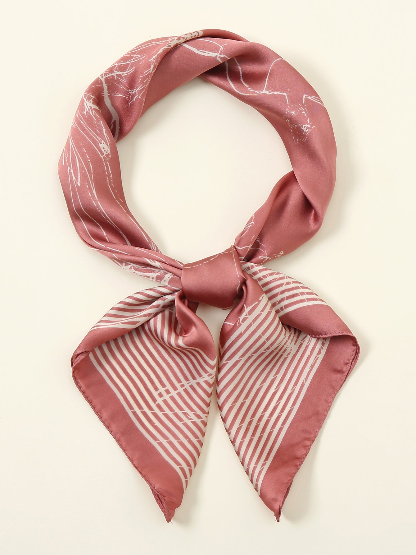 Contrast stripes printed scarf Sai Feel