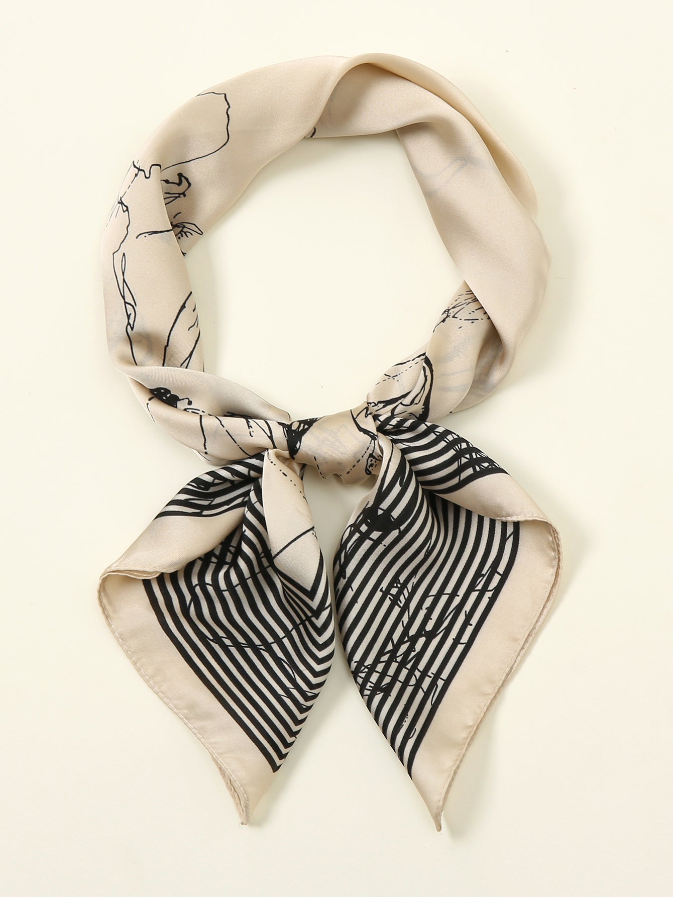 Contrast stripes printed scarf Sai Feel