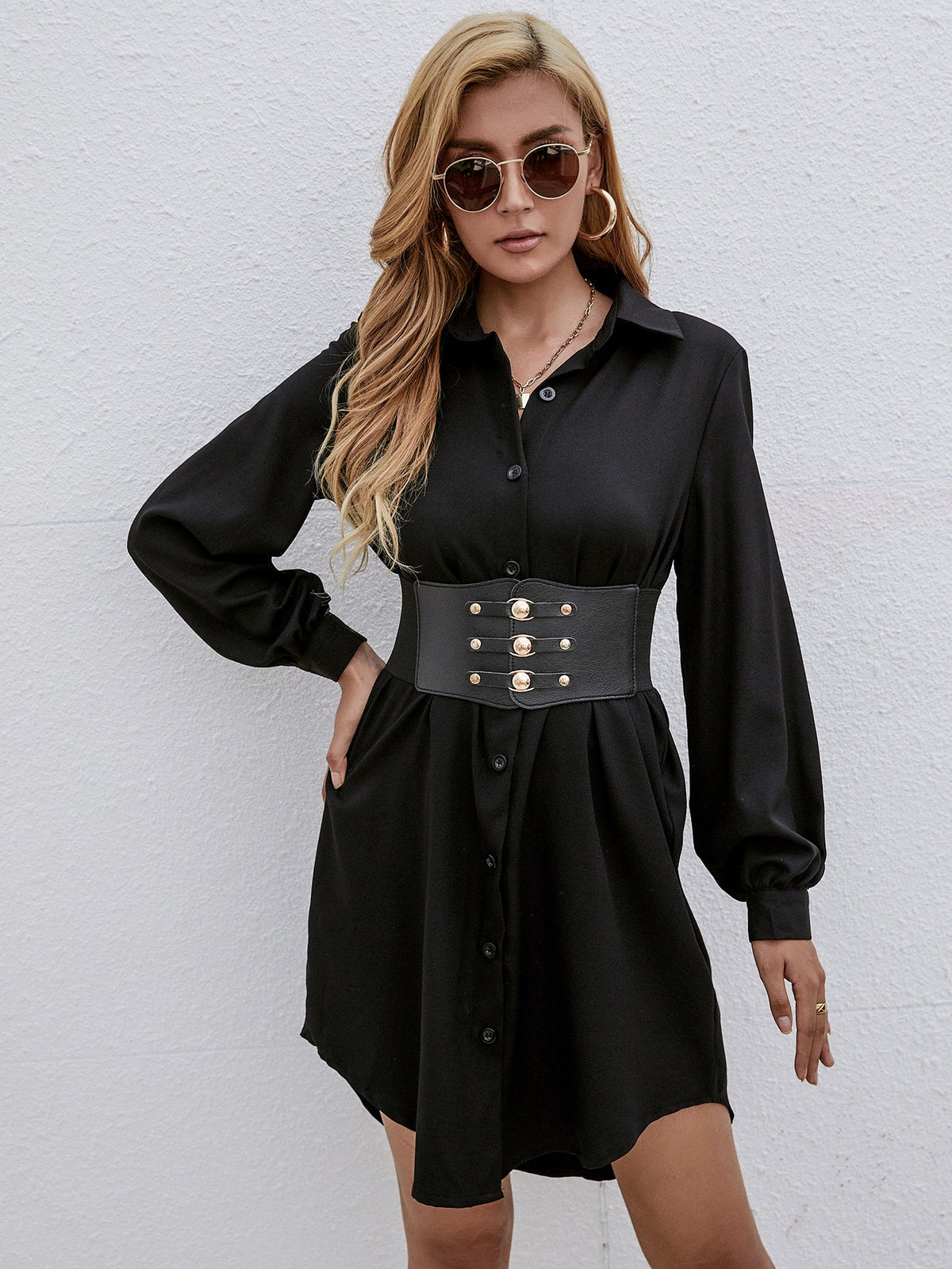 Corset Elastic Belt Shirt Dress Sai Feel