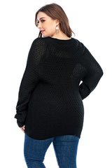 Cozy Knit V-Neck Plus-Size Sweater Sai Feel