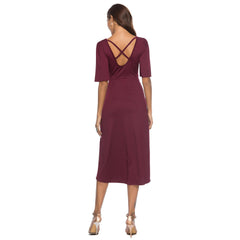 Crisscross Back V-Neck A-Line Dress Sai Feel