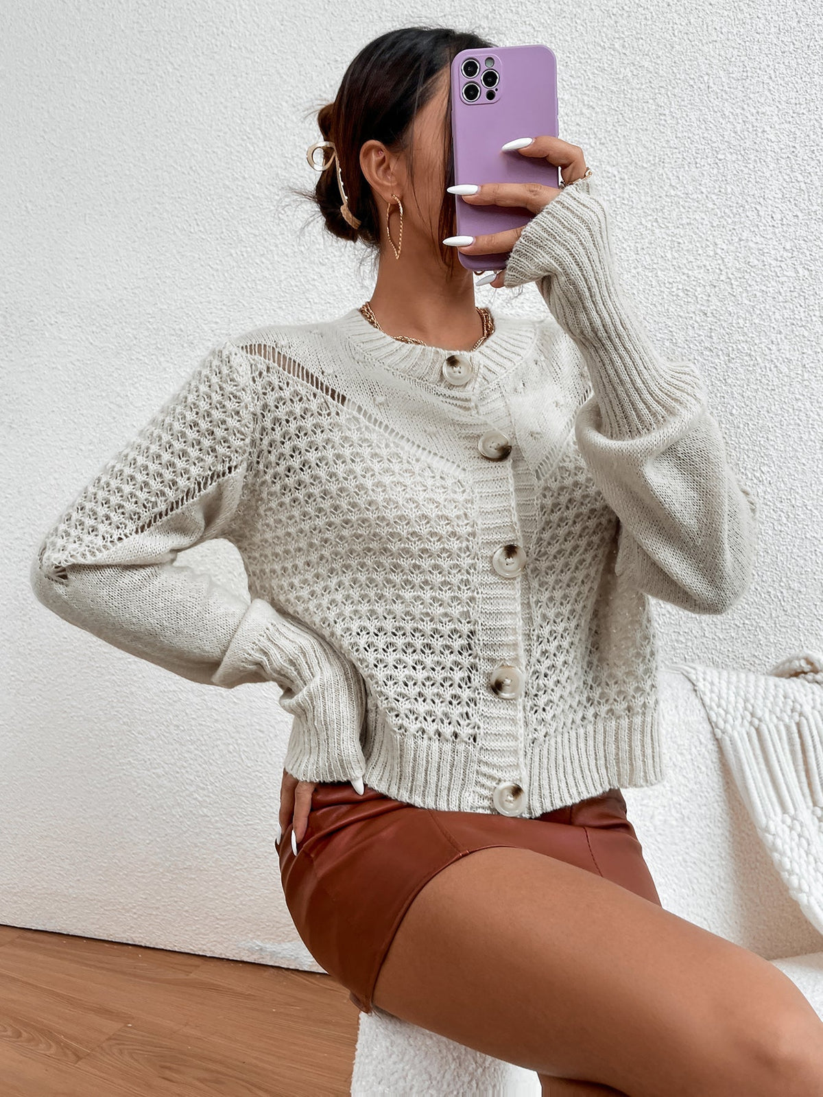 Crochet cardigan sweater Sai Feel