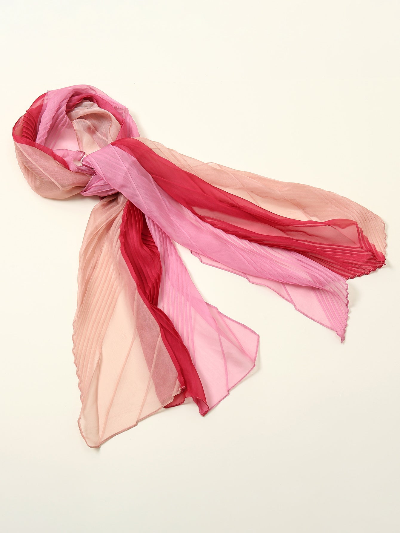 Crumpled rainbow color scarf Sai Feel