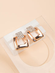 Crystal Square Style Earrings Sai Feel