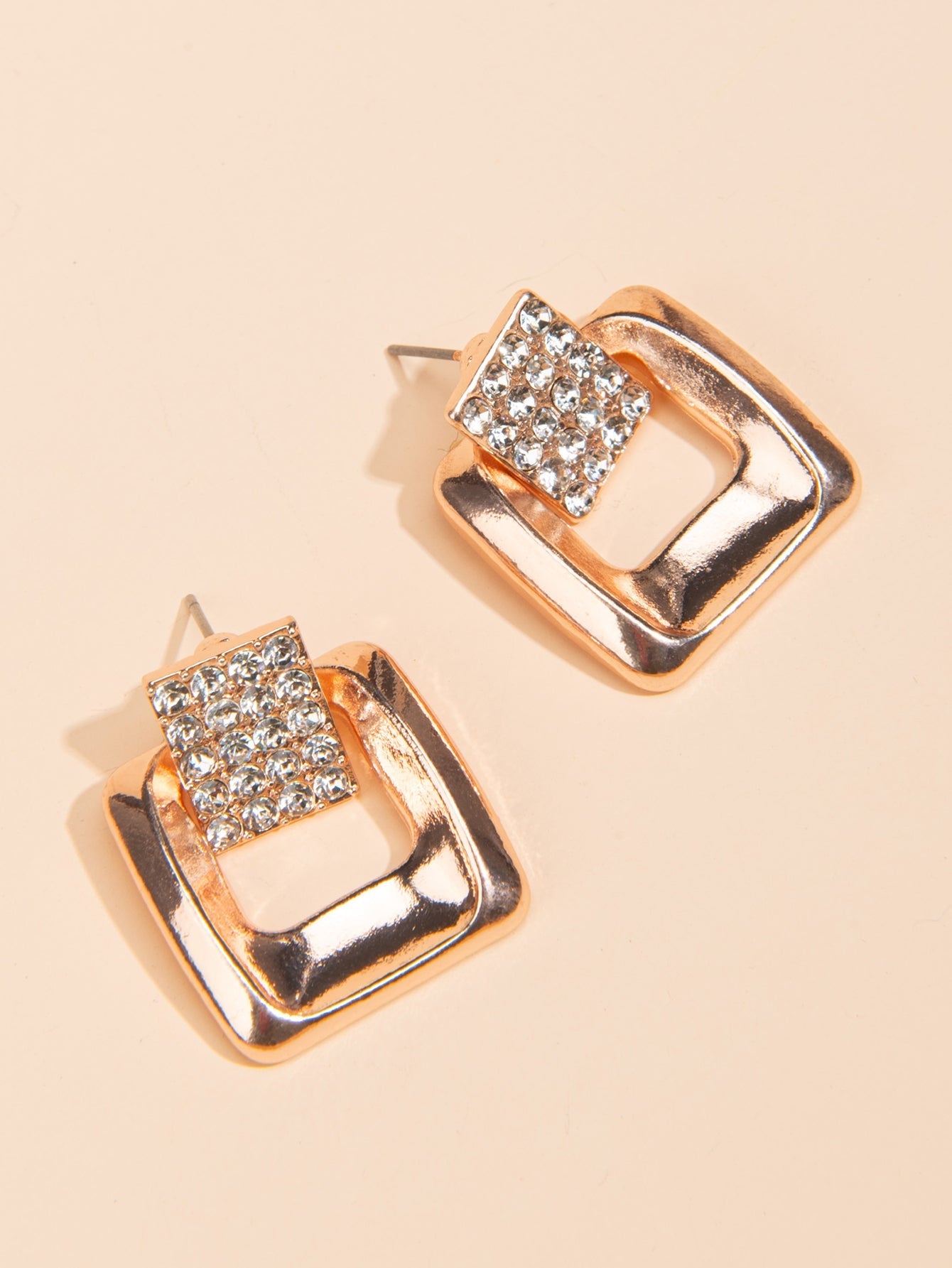 Crystal Square Style Earrings Sai Feel