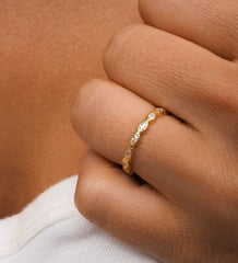 Crystal Stack Ring Gold