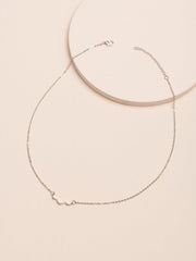 Curved Line Charm Necklace Sai Feel