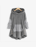 Cusual loose plush solid color hoodie Sai Feel