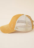 Distressed Mesh Block Baseball Cap Sai Feel