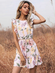 Ditsy Floral Ruffle Hem A-line Dress Sai Feel