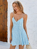 Ditsy floral print lace trim design cami dress Sai Feel