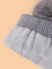 Double Layer Super Warm Pom Pom Decor Knit Beanie Winter Hat Sai Feel