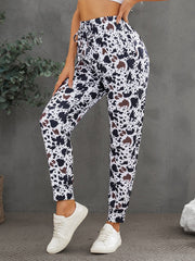 Drawstring Elastic Waist Cow Print Pants Sai Feel