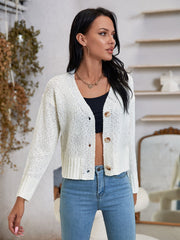 Drop Shoulder Button Front Cardigan Sai Feel
