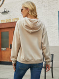 Drop Shoulder Letter Graphic Thermal Hoodie Sai Feel