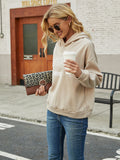 Drop Shoulder Letter Graphic Thermal Hoodie Sai Feel