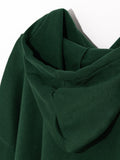Drop Shoulder Letter Graphic Thermal Hoodie Sai Feel