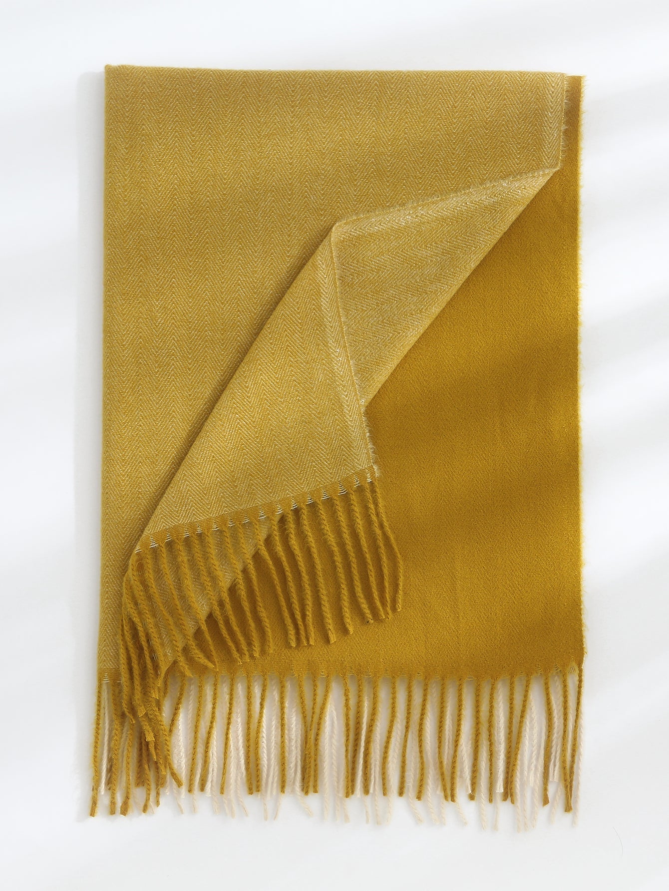 Dual Color Fringe Hem Scarf Sai Feel