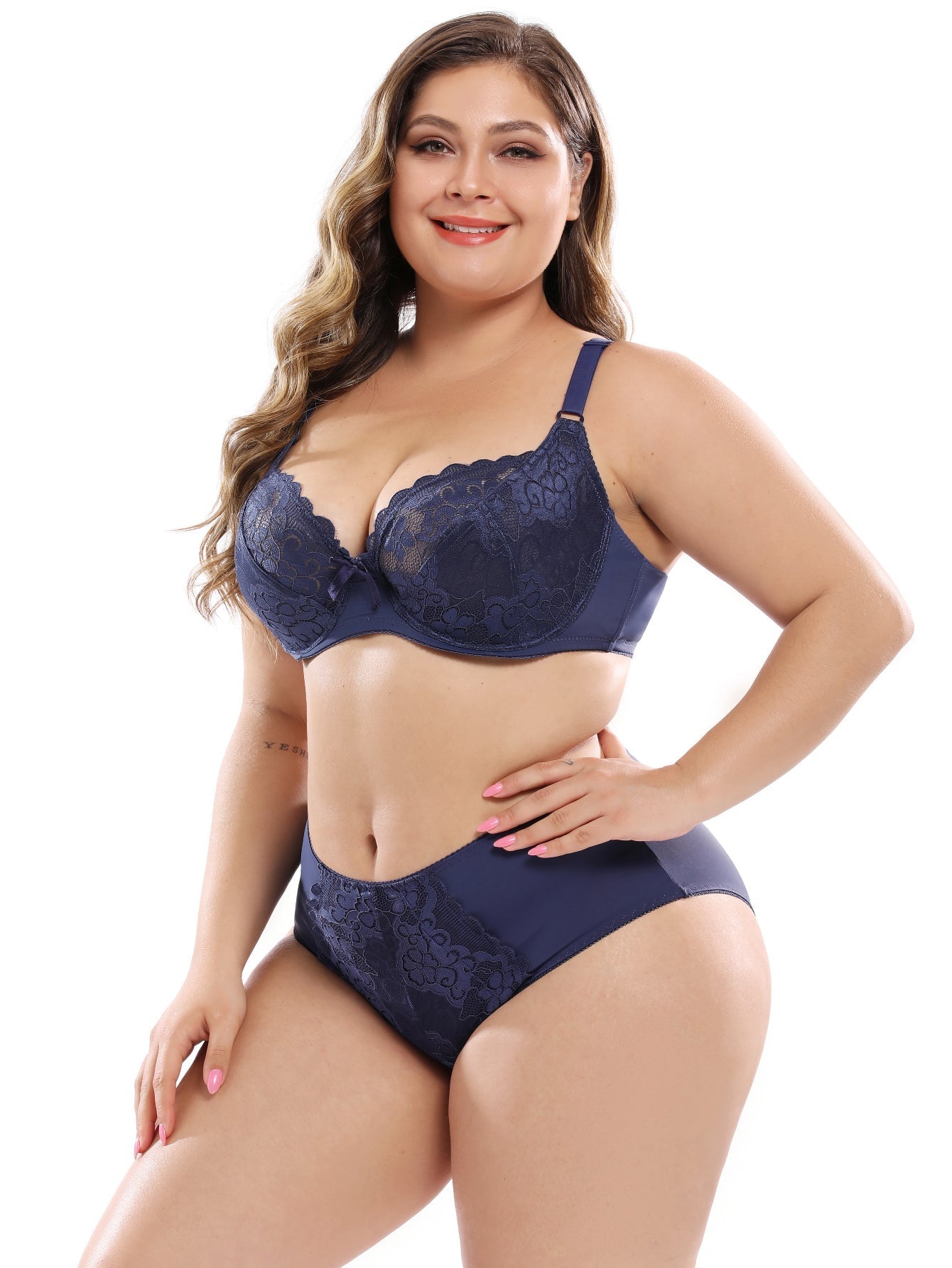 Women's Plus Size Sexy Lace Perspective Lingerie Sets Ultra-thin