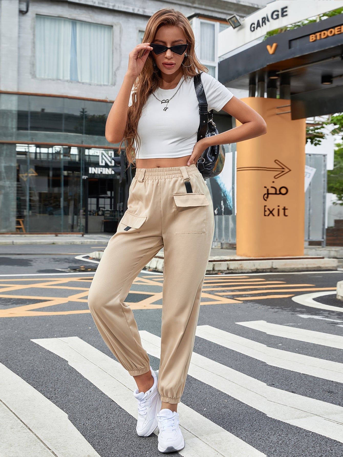 Elastic Waist Front Pockets Sweatpants Sai Feel