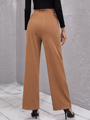 Elastic Waist Wide Leg Pants Sai Feel