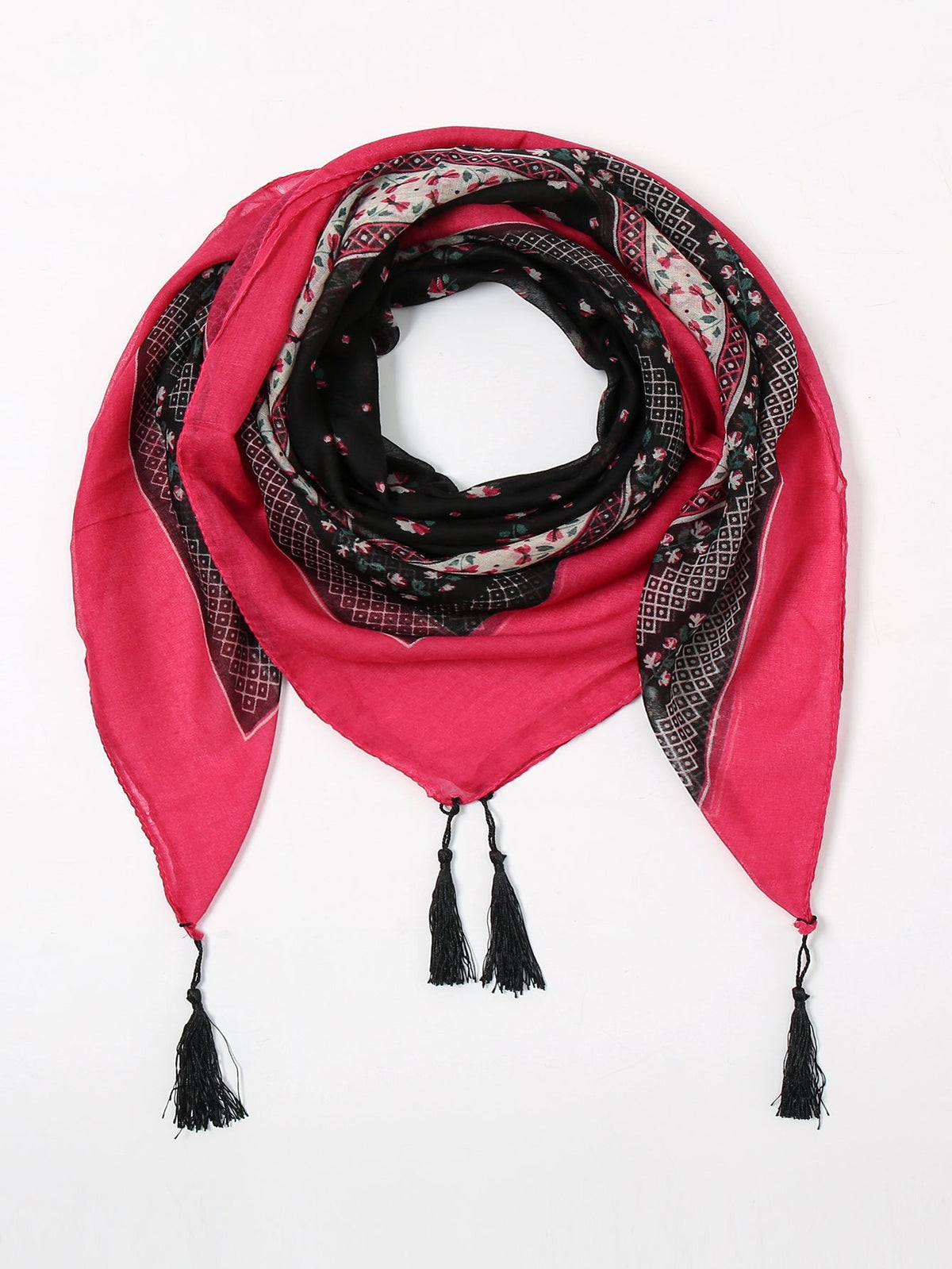 Ethnic print fringed scarf Sai Feel