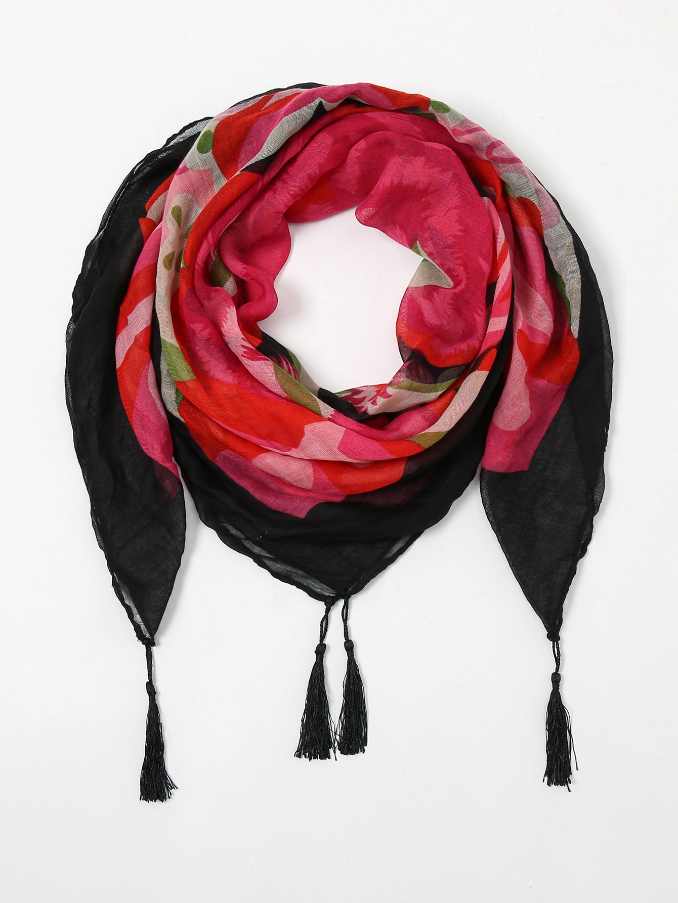 Ethnic print fringed scarf Sai Feel