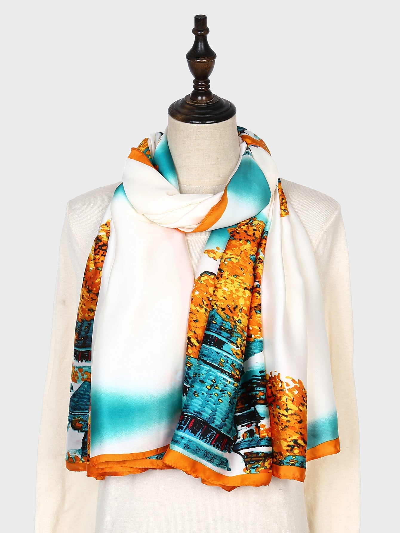 Ethnic silky scarf Sai Feel