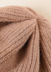 Extra Warm Knit Pleated Top Beanie Sai Feel