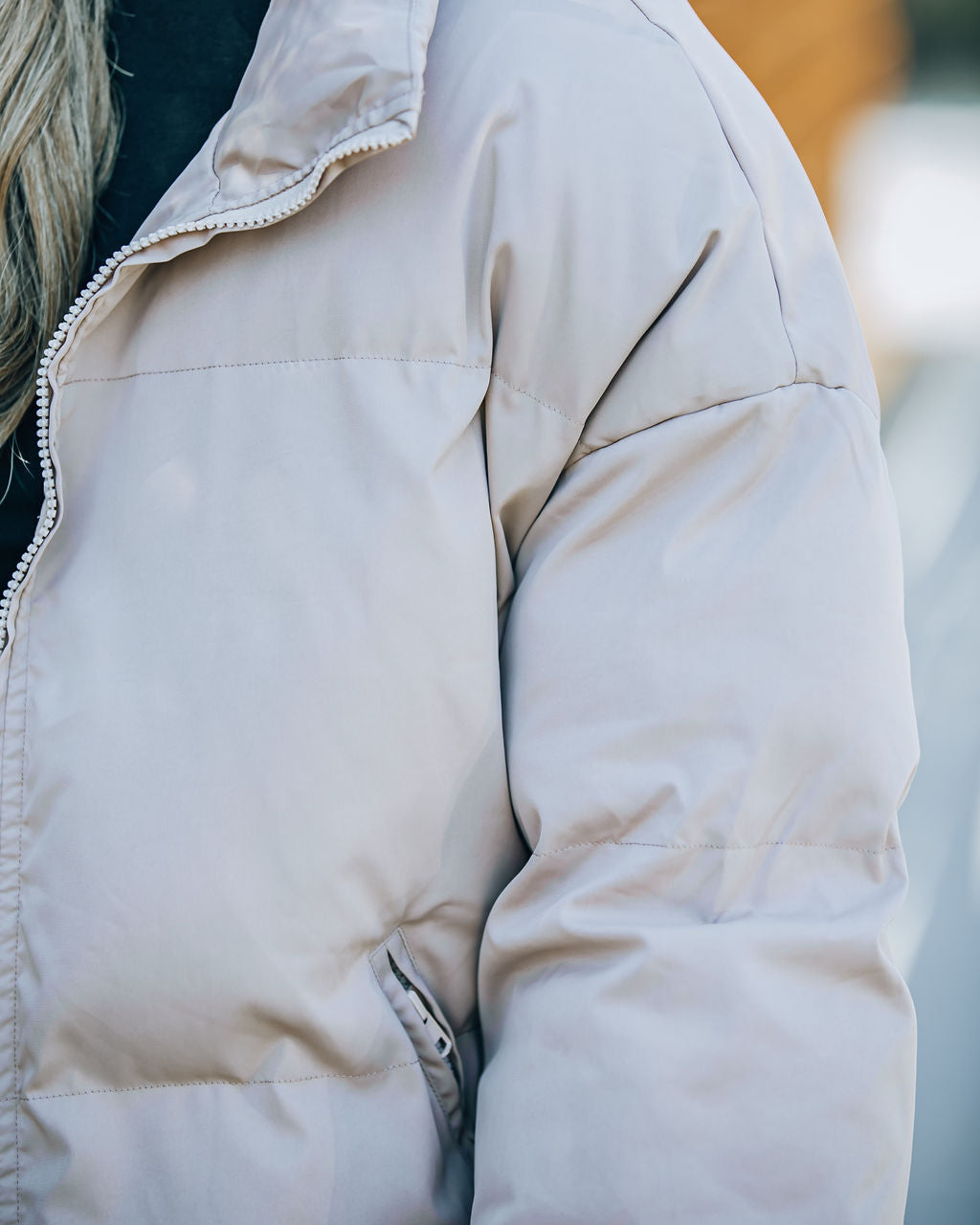 Alina Pocketed Puffer Jacket - Natural - FINAL SALE