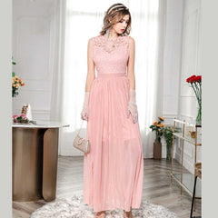 Fashion Round Collar Sexy Lace Chiffon Chiffon Party Wedding Dress Sai Feel